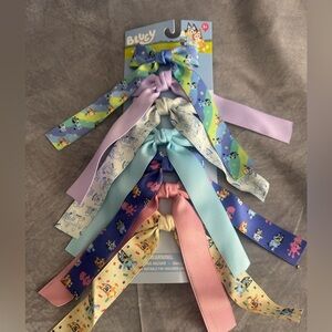 Colorful Bluey Kids Hair Bow Clip Set- 7 Bows